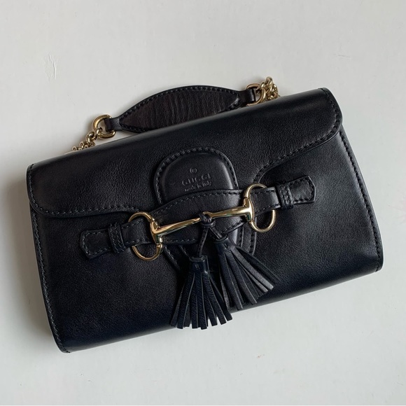 GUCCI Emily Calfskin Horsebit Tassle Chain Small Bag - Picture 7 of 17
